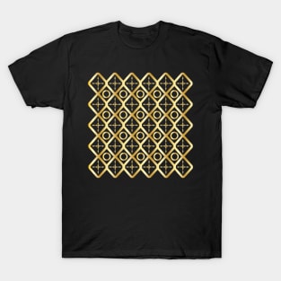 Elegant Black And Gold Moroccan Pattern T-Shirt